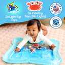 SplashEZ Lights Up Tummy Time Water Mat for Babies, Large Baby Water Mat Tummy Time for Sensory Play with LED Glowing Fishes, Inflatable Fun Play Pad for Infants & Toddlers 3 to 36 mo