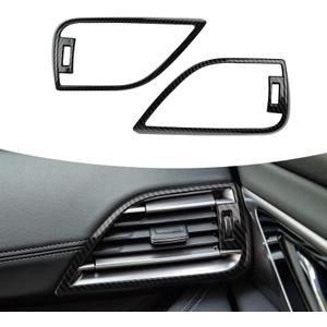 INTGET 2PCS Dashboard Side Air Vent Covers for 2020-2024 2025 Subaru Outback Accessories/Subaru Legacy Accessories Carbon Fiber AC Air Conditioning Outlet Vent Trim for Outback Wilderness Accessories