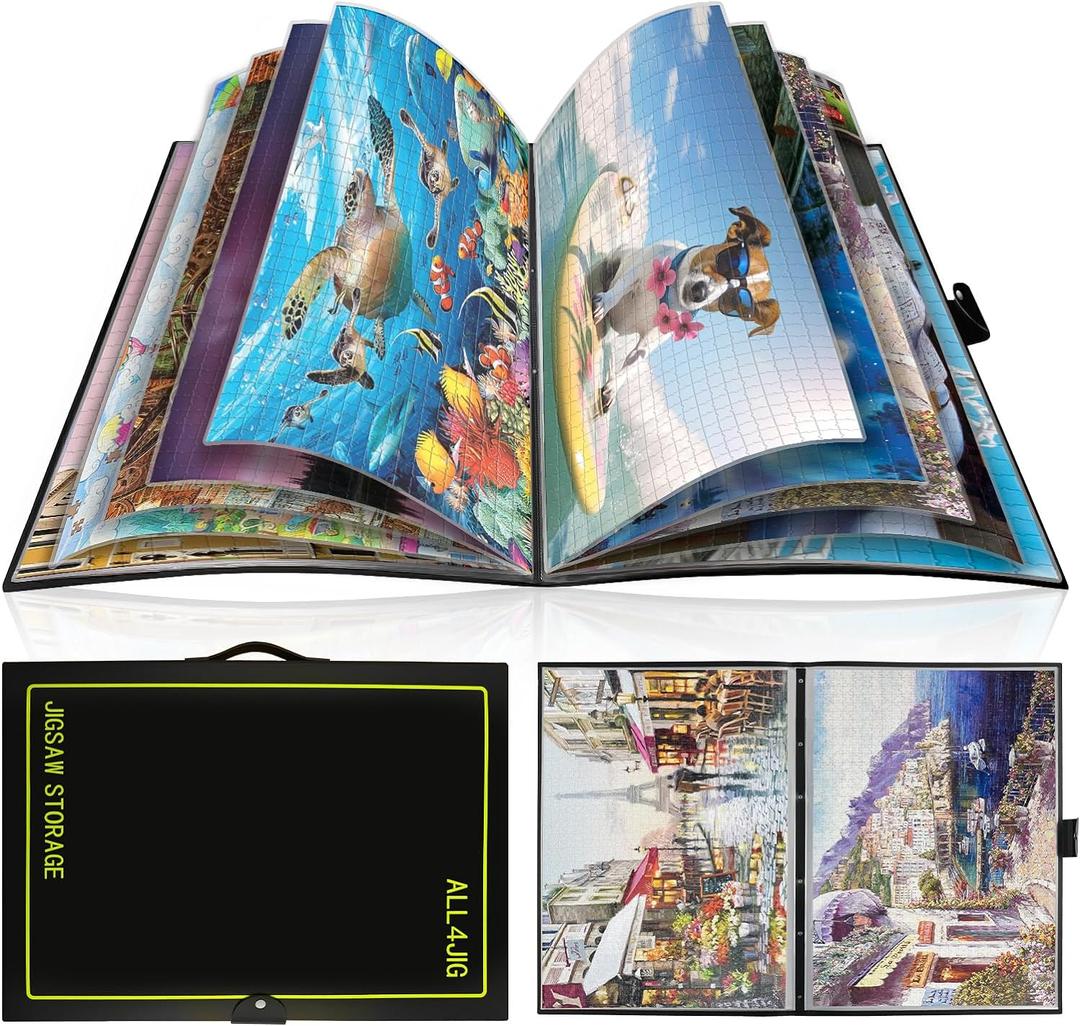 ALL4JIG Puzzle Storage Folder Keeper for Jigsaw Enthusiasts Puzzle Space-Saving Organizer Accessories for Adults Holds 20 Puzzles, HD Film Pockets