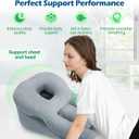 HOMCA Face Down Pillow for Eye Surgery Recovery, Soft Support Stomach Sleeping Pillow with Adjustable Airflow Gap, Face Hole for SmallMedium Adult Faces, Not Recommended for Larger Face Sizes