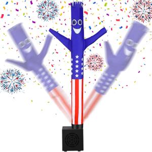 Poen 4th of July Table Centerpiece Decoration Mini Inflatable Tube Man Desktop Wacky Waving Tube Man for Patriotic Decorations USA Flag Party Favors Gag Gifts(Independence Day Style)