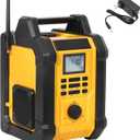 Mellif Jobsite Radio Speaker, Compatible with DeWalt 20V MAX Battery, IPX54 Waterproof Portable Wireless Stereo,Strong Signal Reception, AM/FM, TWS, 100ft Range, AC/DC Powered(Tool Only)