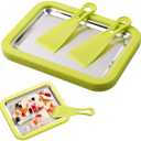 Rolled Ice Cream Maker, 2026 New At Home Rolled Ice Cream Kit, Stainless Steel Instant Freeze Plate with 2 Scrapers, DIY Rolled Ice Cream Tray for Families and Parties (Green)
