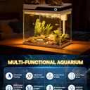 Vehipa Fish Tank, Smart Fish Aquarium Kit 4.2 Gallon | with Auto Feeder, 4-in-1 Silent Pump, Adjustable Lighting, Temperature Display & Humidifier for Desktop, Office, Room