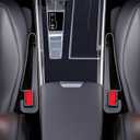Shorter Car Seat Side Gap Filler Black Set of 2 Pack Between Car Seat Catcher Blacker Between Seat Central Console Organizer Seats Crack Gap Filler Car Seat Gap Plug with Storage Slot Seat Belt Hole