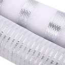 Shappy 2 Roll Poly Burlap Mesh 10 in x 30 ft Metallic Poly Mesh Roll with Ribbon Stripe for New Year Wreaths Xmas Tree Decor Wrapping Craft Ribbon (Metallic Foil White and Silver, Silver and White)