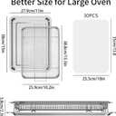 Air Fryer Basket for Oven, OPENICE 15.3" x 11.0" Large Air Fryer Tray and Pan with 30PCS Parchment Papers, Stainless Steel Oven Air Fryer Basket and Tray for Baking Grilling