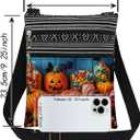 Pumpkin Candy Trick or Treat Adjustable Strap Crossbody Bag Jack-O-Lantern Bat with Assorted Sweets Print Messenger Bag for Candy Lover Halloween Night Birthday Party Gift for Friend