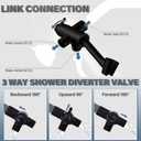YDmeet All Metal Shower Diverter Valve With HandShower Holder - Upgraded 3 Way Shower Head for Handheld and Fixed Rain Showerhead - Universal G1/2 Arm, Bathroom Part, Matte Black