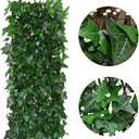 Expandable Faux Ivy Fence,Artificial Privacy Screen Decor for Outdoor Wall, Balcony and Patio, Single Sided Leaves (2, Green-Ivy)