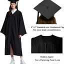 Graduation Gown and Cap with Tassel and 2026 Year Charm - Golden 72" Stole - Black Diploma Holder | Custom