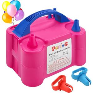Electric Air Balloon Pump, Portable Dual Nozzle Electric Balloon Blower Air Pump Balloons Inflator for Decoration, Party, Sports, Gifts: 2 Balloon Tying Tools
