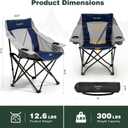 SUNNYFEEL Oversized Camping Chairs for Adults, Heavy Duty Portable Folding Chair with Carry Bag, Side Pockets & Cup Holder, Supports 300 lbs, for Tailgating Hiking Picnic Backyard Blue