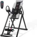 Inversion Table,Advanced Heat and Massage Function,Strength Training Inversion Table for Back Pain Relief,Heavy Duty Inversion Table 350 lbs Capacity with Wider and Thickened Backrest (Silver/Black)