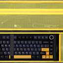 F75 Keyboard Case for Aula F75 Pro/F 75 / MAX for LEOBOG Nova75 Wireless Mechanical Keyboard, Travel Bag Compatible with Aula 75% Hot Swappable Custom Keyboard (Black & Yellow)