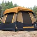 EVER ADVANCED 4 Person Blackout Camping Tent, 60s Easy Setup Instant Cabin Tent for Family, 4000mm Water-Resistant & UV Protection Light-Blocking Tent with Rainfly for Outdoor Travel, 8' x 7' x 59"