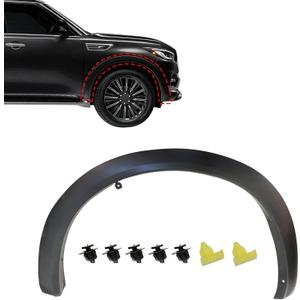 Front Passenger Fender Trim Molding, Fit for Infiniti QX80 2014-2022, QX56 2011-2013, Replace# IN1291102 638101LA2A, Wheel Fender Flare Arch Trim