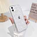NITITOP Compatible with iPhone 11 Case Clear Cute Line Flower Floral Rose Pattern for Women Girls Full Camera Lens Clear Slim Shockproof Protective Phone Cover - White