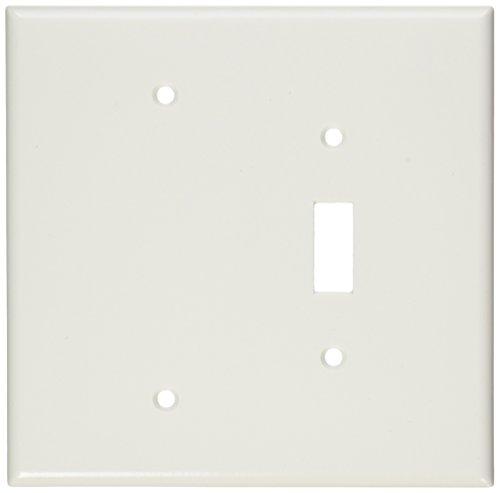 Leviton 2-Gang Combination, 1-Toggle 1-Blank Wallplate, Oversized, Thermoset, 88106, White