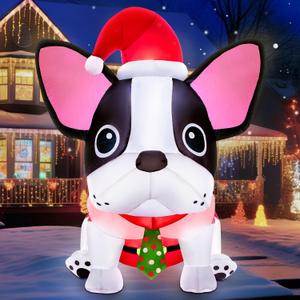 zukakii 5FT Christmas Inflatables Decorations Outdoor Built-in Bright LEDs, Cute Christmas Blow Up Yard Decorations with Xmas Hat Blowup Clearance Decor for Indoor Holiday Party