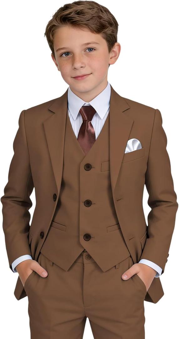 Boys Suit Kids Formal Tuxedo Suits for Boys Wedding Easter Outfits (White), Size: 12