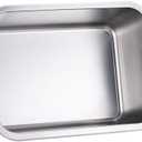 KUNWU Stainless Steel Sheet Pan 14"x10"x6", Rectangle Bakeware, Cake Pan Corrosion Resistant Easy Clean Durable (S (14"x10"), 6" Deep)