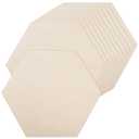 15Pcs Unfinished Wooden Hexagon 10.35 x 9.3 Blank Wood Hexagon Shape Cutouts 2.5mm Thick Natural Wooden Hexagon Slices with Glue Points for DIY Crafts Painting Home Wall Honeycomb Decor