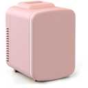 Simple Deluxe 4L/6 Can Mini Fridge, Portable Cooler & Warmer Freon-Free Refrigerator, Provide Compact Storage for Skincare, Beverage, Cosmetics, Bedroom, Office, Pink