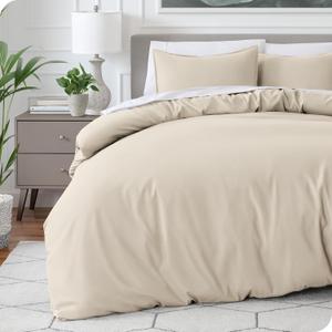 Bare Home Bedding Duvet Cover Extra Long - Premium 1800 Super Soft Collection - Lightweight, Cooling Duvet Cover - Soft Breathable Bedding (Twin/Twin XL, Sand)