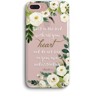 Case Compatible for iPhone 8/iPhone 7/iPhone SE(2020),Cute Bible Verses Quotes Christian Proverbs 3:5 Girls Women Floral Flowers Clear Protective Case Compatible for iPhone 7/8