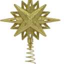 1 X 5.5" ACRYLIC GLITTER STAR TREETOP. COLOR: GOLD.