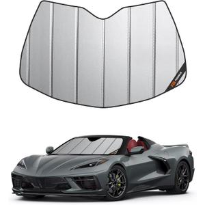 Windshield Sun Shade for Chevrolet Corvette C8 2020-2025,Deluxe Front Windshield Sunshade,6 Layers Sun Shield,Accordion Fold (SafeGuard)