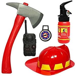 EBTOYS Fireman Role Play Costume Halloween Christmas Fireman Dress Up Set & Fire Fighter Toys Kits, 5pcs