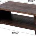 Japanese Altar Table, Vintage Black Minimalist Low Coffee Table, Foldable Wooden Tea Table for Living Room, Tatami and Meditation (Minimalist, Rustic Black, 19.7" Length)