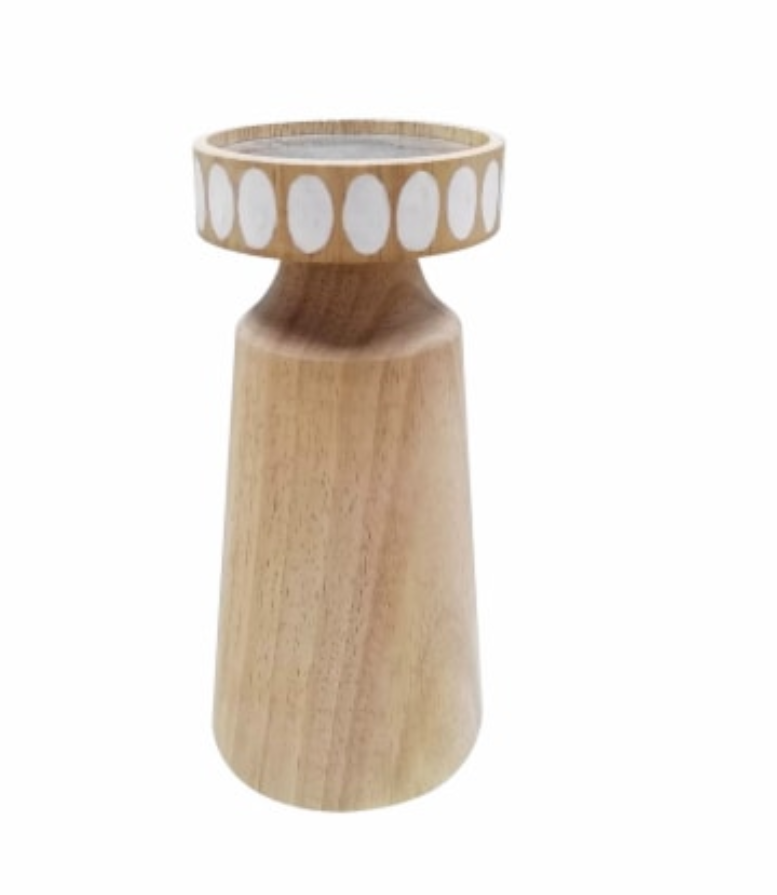 HD Designs 8 in Wood Candle Holder