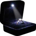 Velvet Metal Glossy with LED Jewelry Gift Box for Proposal, Engagement, Wedding - Easy to fit into Your Pocket or Handbag
