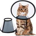 Vivifying Cat Cone, Adjustable Recovery Pet Cone, Lightweight Plastic Elizabethan Collar for Large Cats and Small Size Dogs
