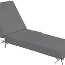 Sundale Outdoor Olefin Chaise Lounge Cushion, Water-Resistant Patio Lounge Chair Cushion, Thick Lounger Pad with 8 Straps Medium Gray, 80 x 26 x 4 Inches