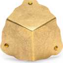 Rounded Three-Sided Brass Corner Plate  Set of 2, 2", by Hardware Philosophy