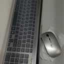 Wireless Keyboard and Mouse Ultra Slim Combo, TopMate 2.4G Silent Compact USB 2400DPI Mouse and Scissor Switch Keyboard Set with Cover, Batteries Included, for PC/Laptop/Windows/Mac - Gray Black