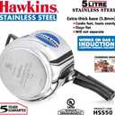 Hawkins Stainless Steel 5.0 Litre Pressure Cooker