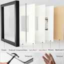 Yaetm 12x12 Square Picture Frame Matted to 5x5, Double Floating Ivory Mat, Black Photo Frame with Polished Tempered Glass for Wall Gallery, Home and Office, Wall Mounting, 3 Pack, Black