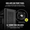 CORSAIR 7000D Airflow Full-Tower ATX PC Case High-Airflow Front Panel Spacious Interior Easy Cable Management 3X 140mm AirGuide Fans with PWM Repeater Included Black