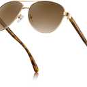 CARFIA Retro Trendy Pilot Sunglasses for Women Polarized UV Protection, Lightweight Outdoor Driving Lady Sunnies Metal Frame