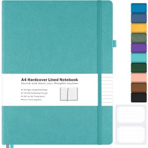 Blank Notebook, Hardcover Sketch Book, 8.5" x 11" Large Blank Journal, No Bleed Thick Paper Sketchbook for Drawing Art, Unlined Notebook Journal for Women Men, A4 Leather Sketchbook, Lay Flat, Teal