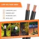 SUNVIE 12/2 Low Voltage Landscape Wire 250FT with Spool Outdoor Landscape Lighting Cable 12 Gauge 2 Conductors Low Voltage Wire for Landscaping Lights, ETL Listed, Pure Copper, Direct Burial