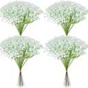 120PCS Baby Breath Artificial Flowers Babies Breath Flowers Artificial Bulk Faux Flower Bouquet White Flores Real Touch Fake Flower Arrangements Wedding Centerpieces Tables Decorations