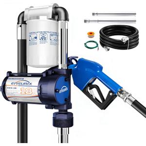 12V Fuel Transfer Pump Kit 18 GPM - Explosion-Proof Gas & Diesel Transfer Pump with Auto Shut-Off Nozzle & Filter - 12 Volt Heavy Duty Fuel Transfer Tank Pump for Tractors, Boats & Job Sites