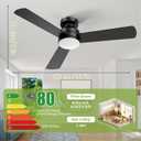 Ceiling Fans with Lights, 42" Modern Low Profile Ceiling Fan with Light and Remote Control, 3CCT, 6 Speeds Reversible DC Motor, Noiseless, Black LED Ceiling Fan for Bedroom, Living, Indoor/Outdoor Use