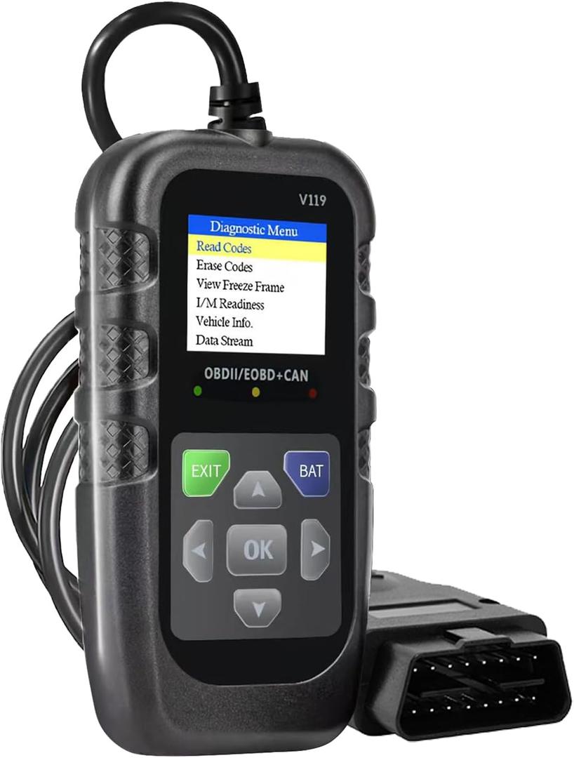 Car OBD2 Scanner Diagnostic Tool, Code Reader, Voltage Tester, Check Engine Light Fault Code, OBD2/EOBD for OBDII Protocol Car & Truck Since 1996+ (Black)